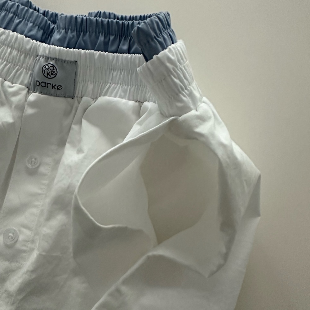 Parke Double Boxer Short White and Blue Small NWT - Picture 5 of 9